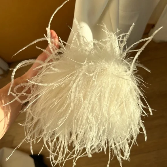 Untamed Petals White Feather Trim Blazer - Picture 2 of 5